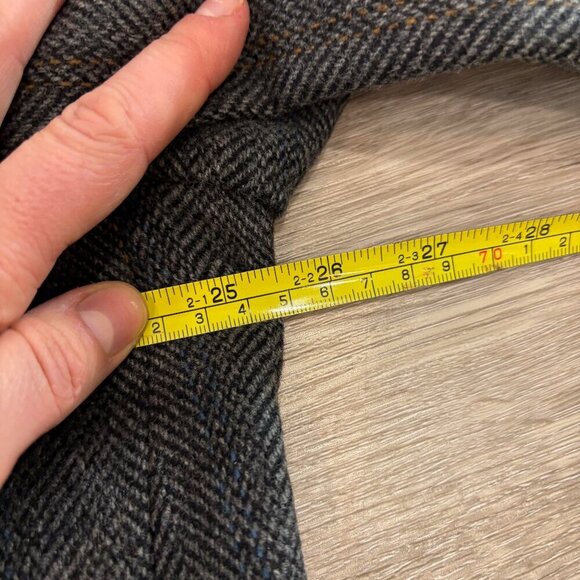 Vintage Moore Tweed Gray Wool Blazer Sports Casual Coat Herringbone Print - Picture 12 of 13